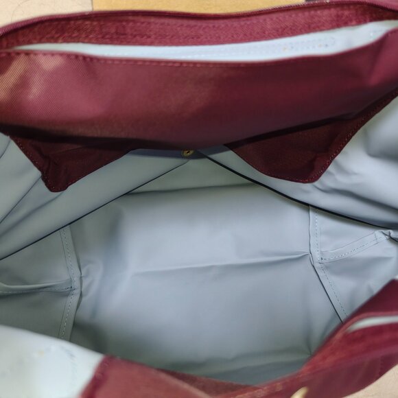 Longchamp Women’s Le Pliage Medium Top Handle Nylon Tote Plum - Picture 8 of 8